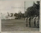 1939 Press Photo Plattsburg NY Lt Gen Hugh Drumgets gun salute at Army camp