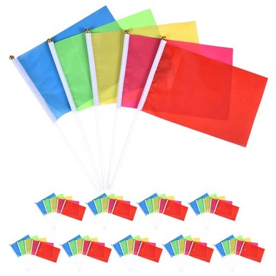 75 Pcs Bunte Handwellenfahne Kleine Flaggen Stöcken Parade -Flaggen