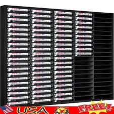 Wooden Cassette Tape Storage Organizer Rack W/ 100 Slots Music Collection New