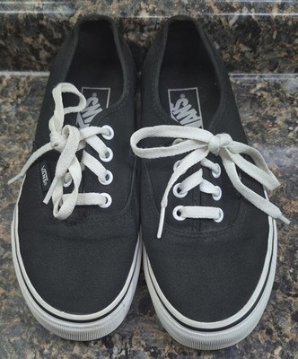 VANS Black Whit Checkered Canvas Lace Up Low Top Shoes Men Size 4.5 Women Size 6