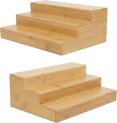 3 Tier Bamboo Spice Rack Organizer, Wooden Seasoning Organizer Shelf, 3 Tier ...