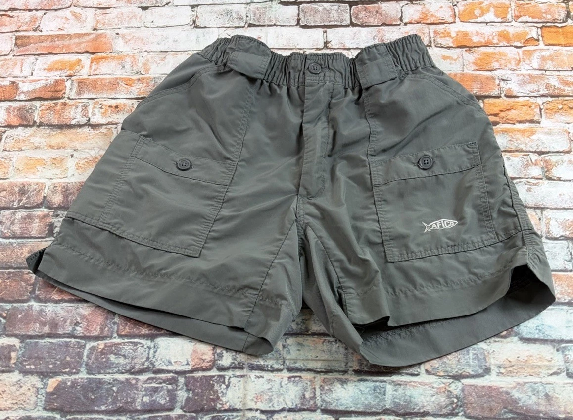 Aftco Shorts Adult 28 Gray Cargo 6" Fishing Camping Hiking Preppy Outdoor Mens