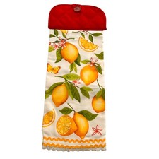 Lemon Themed Hanging Hand Towel Kitchen Handmade Home Decor Yellow Spring