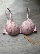 $64 Skims Ultimate Teardrop Underwire Push-Up Bra 32B Rose Snake Print NWT❤️