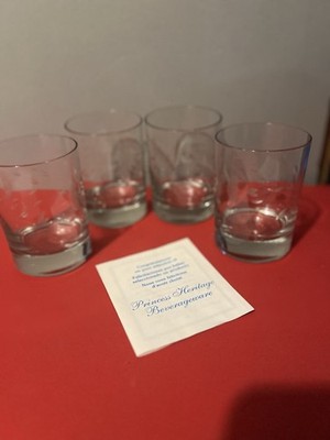 VTG Princess House Heritage 8oz Flat Tumblers #524 Set of (4)