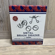 3-pcs Metal Brain Drains Wire Puzzle Test Mind Logic Game Brain Teaser Magic Tri