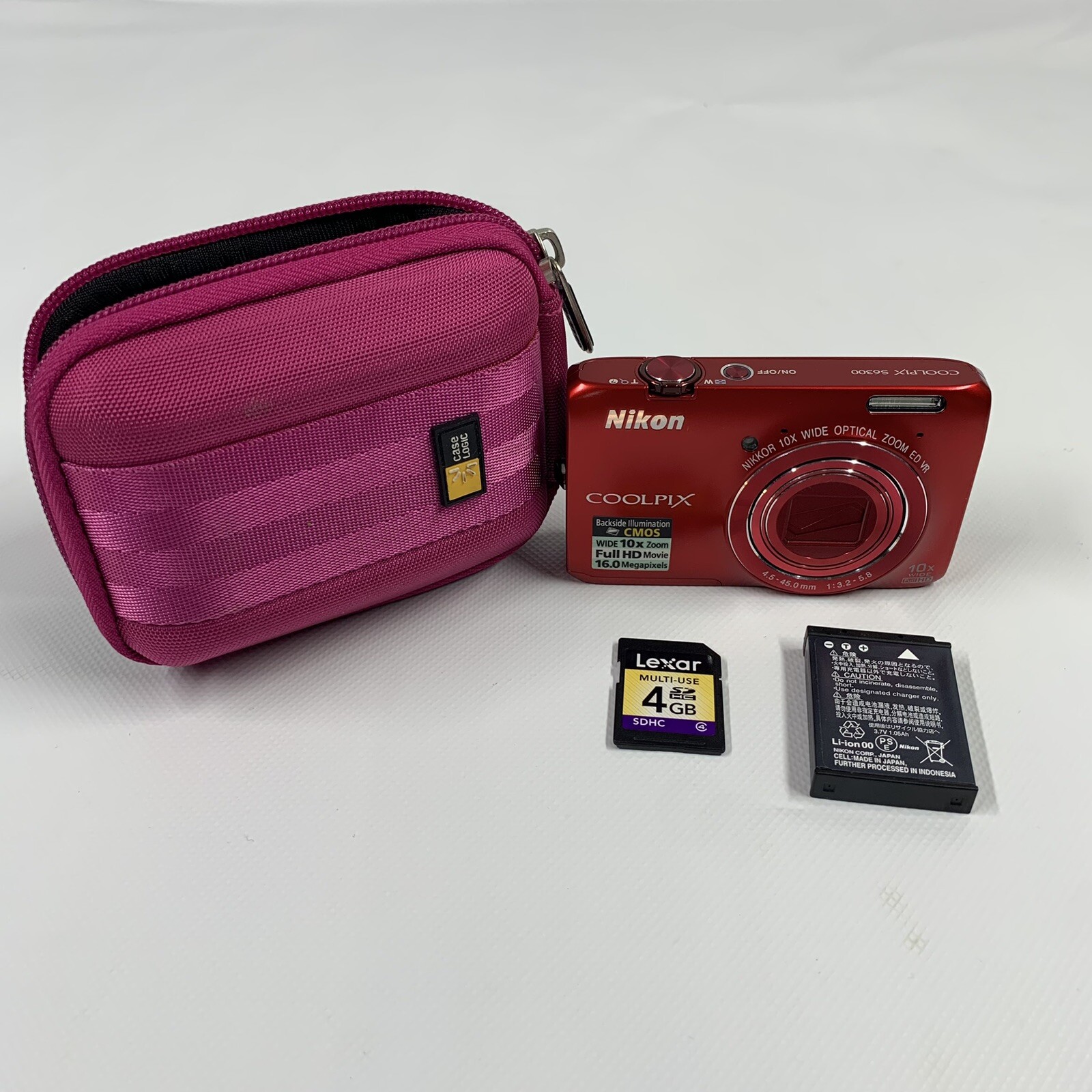 Nikon Coolpix S6300 16MP Digital Camera w/10x Zoom Nikkor Glass Lens Red