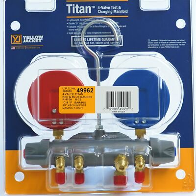 4-hose Manifold Yellow Jacket 49968 HVAC Charging Manifold - 4