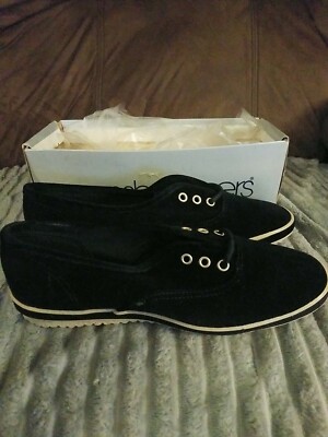Vintage Grasshopper Velveteen Tie Shoes Black By Keds Old New