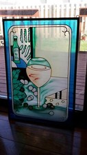 Vintage Sun Catcher Stain Glass Panel window Hanging