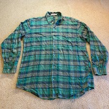 Vintage McGregor Classics Mens Size LT Button Up Shirt Green Long Sleeve