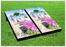 CORNHOLE BEANBAG TOSS GAME w Bags Game Boards Married Wedding Beach Set 940