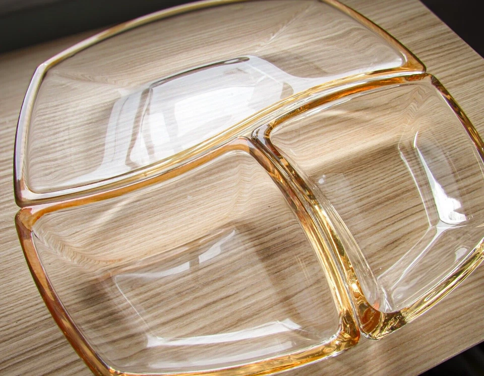 Juego de servir 3 piezas de vidrio - Charcutería y salsas - Luigi Bormioli vintage - italiano Foto 4 de 4