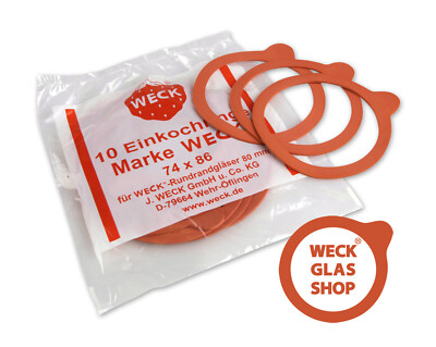 20 X WECK   RR80 Gummiring Einmach Einkochringe 74 x 86 Dichtungsring Ring