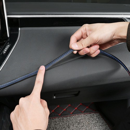 2M/6.6FT Blue PU Leather Car Dashboard Decor Line Strip Sticker Moulding Trim - Foto 3 di 7