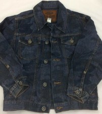 EXCELLENT BOYS OLD NAVY BLUE JEAN CAMOUFLAGE TRUCKER JACKET  SIZE 6