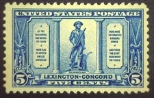 US - Scott# 619 - 1925 5c Lexington Concord Issue, VF, MH