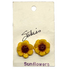 Sunflower Fashion Earrings Women's Spring Summer Flowers Stud Post Jewelry NWT