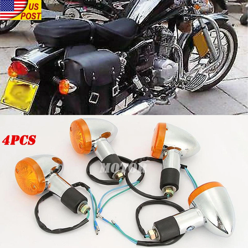 4X For Honda VTX1300C VTX1800C VTX 1800 N Motorcycle Turn Signals Blinker Lights - Image 2 of 4