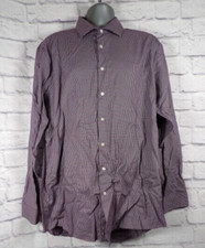 Men's Wrink Free Purple and White Dress Shirt Size 17 1/2 by Claiborne