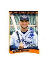 Manuel Sequera autograph signed 2022 Lakeland Flying Tigers baseball card VZ b
