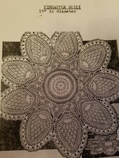 R2819 Vintage Mail Order PINEAPPLE DOILY Pattern to Crochet Repro 19 inches
