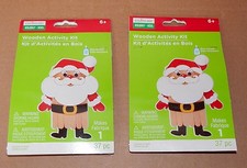 Christmas Wooden Activity Kits 6 Creatology 74pc Makes 2 Santa Claus 73G