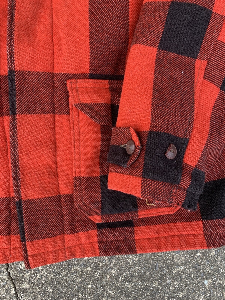 Vintage Woolrich mackinaw Jacket Coat Buffalo Plaid Size 40