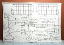 1912 BLACKBURN BALSA FREE FLIGHT MODEL AIRPLANE PLANS 12" WINGSPAN