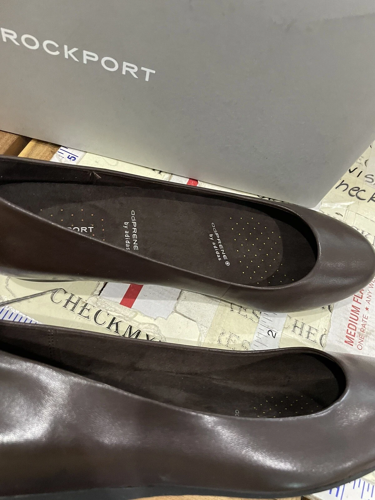 Flats da donna Rockport K59646 Faye balletto semplice di Adiprene Adidas pelle taglia 9