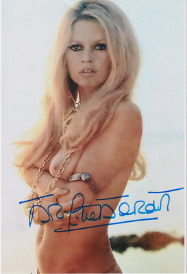 BRIGITTE BARDOT Original Autogramm signiertes HGF Foto sexy Nackt Portrait