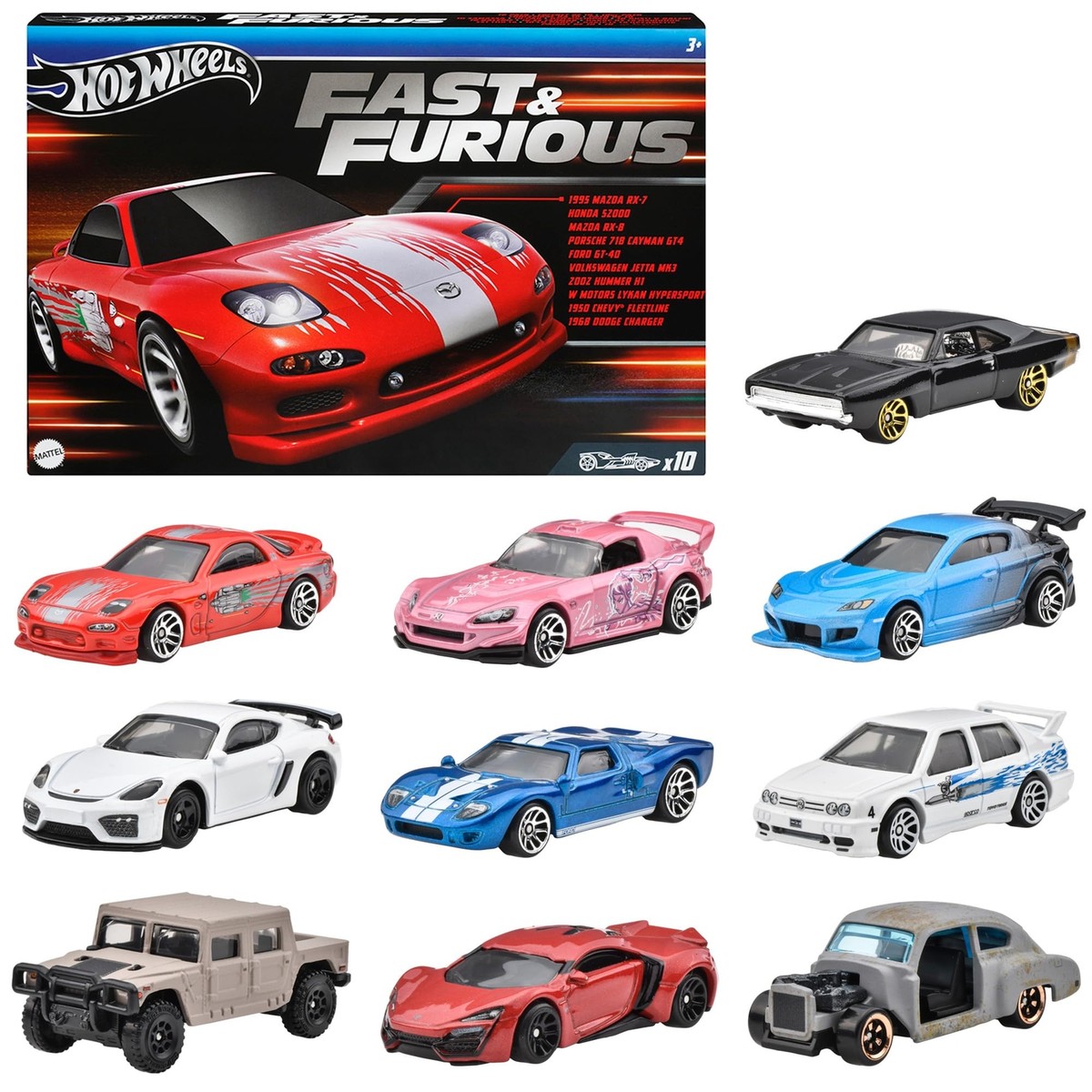 Hot Wheels FAST & FURIOUS HVX27 10 Cars In Pack jp | eBay