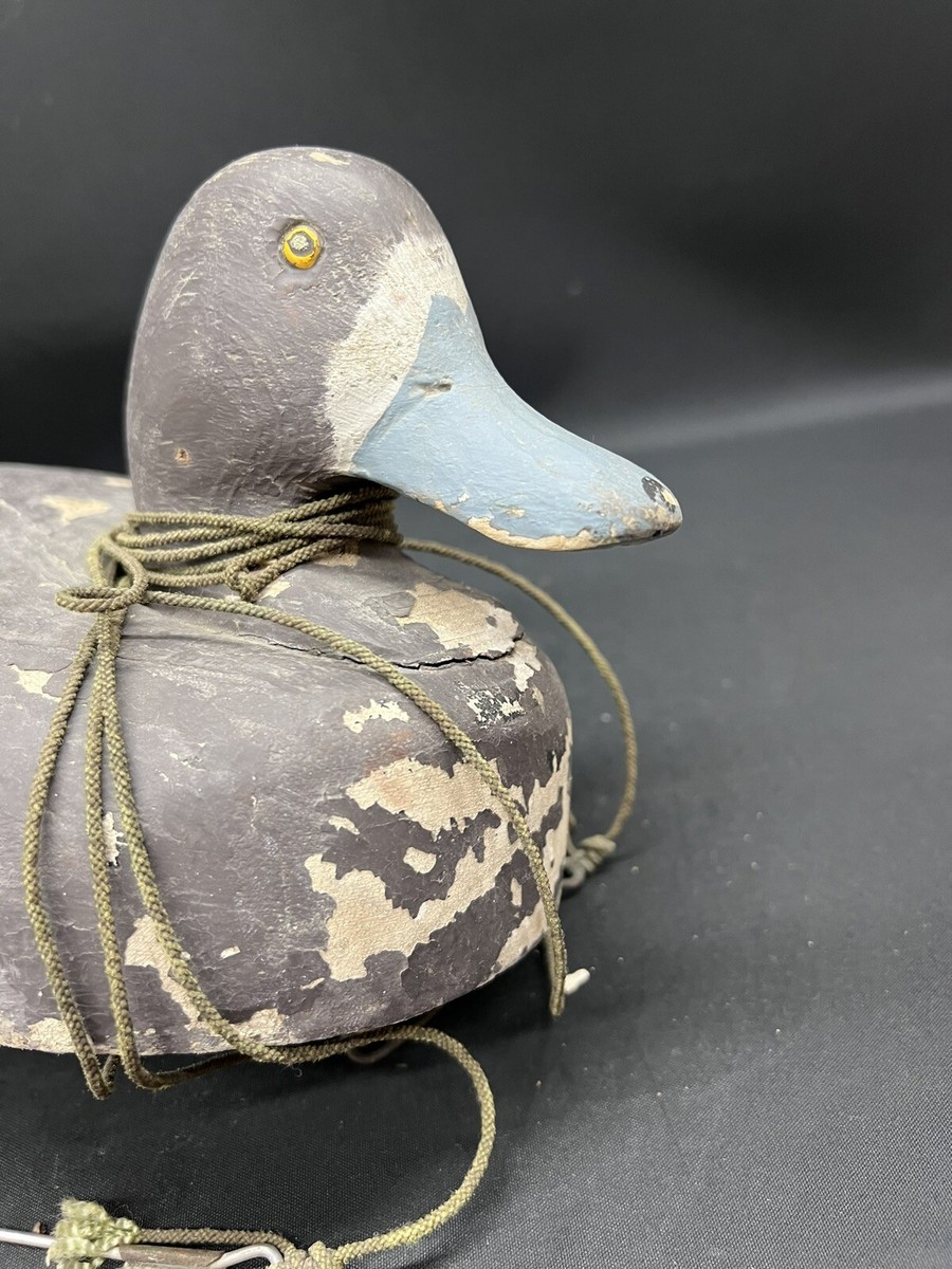 Antique Early Wood Duck Decoy Wood Duck Old Paint Marked Signed