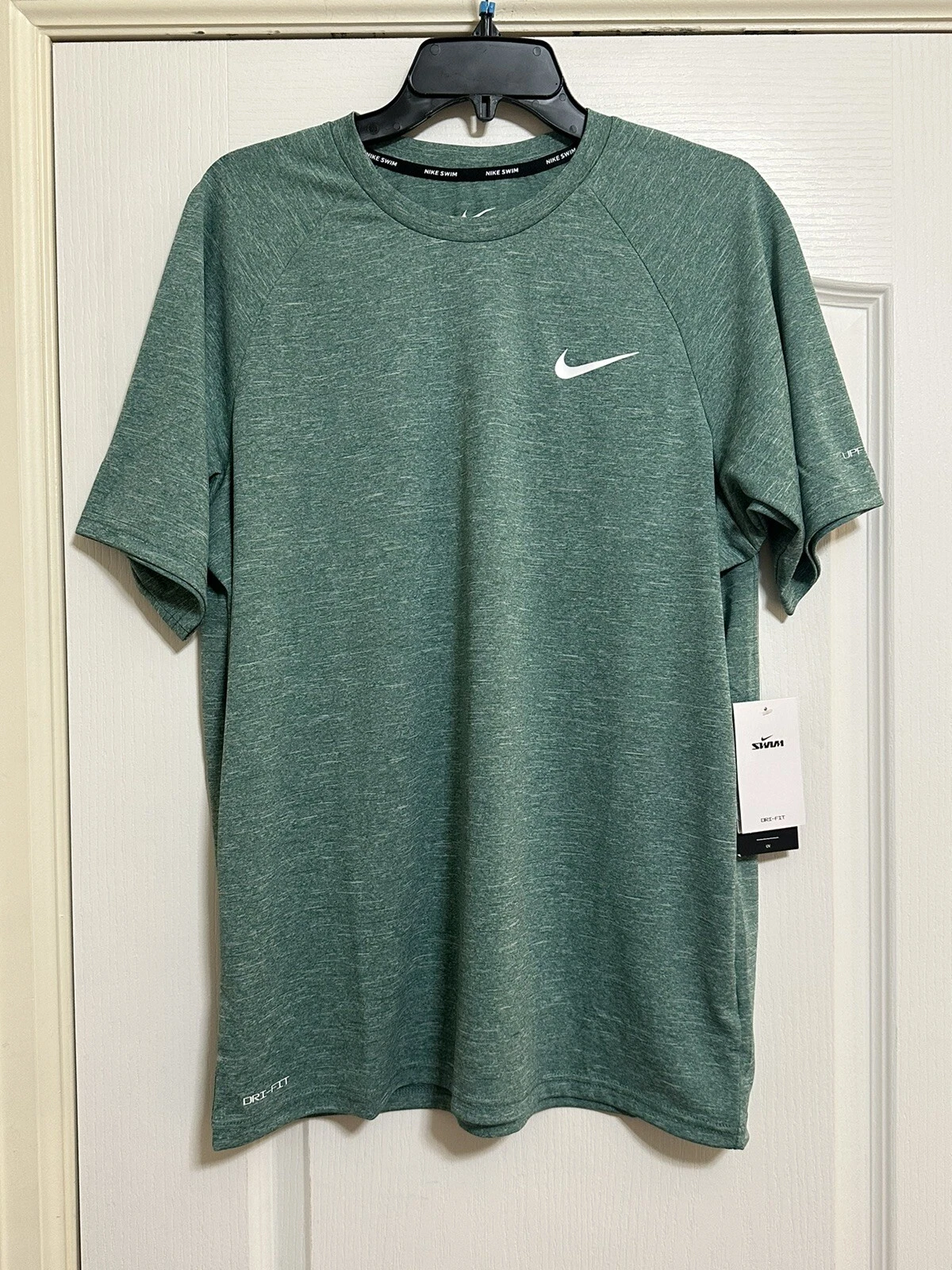NEW Mens Nike Swim Tee Shirt GREEN Dri Fit UPF 40+ Size MEDIUM Rare Color
Opens in a new window or t