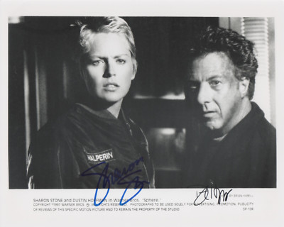 DUSTIN HOFFMAN & SHARON STONE signiertes 10x8 Foto KUGEL COA