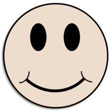 Light Beige Smiley Face - 25 Pack Circle Stickers 3 Inch - Smile Happy