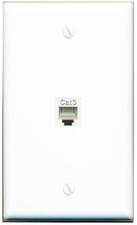 1 Port White Jack Face Plate Cover Wire Cable 1 Gang PHONE Wall Plate White 