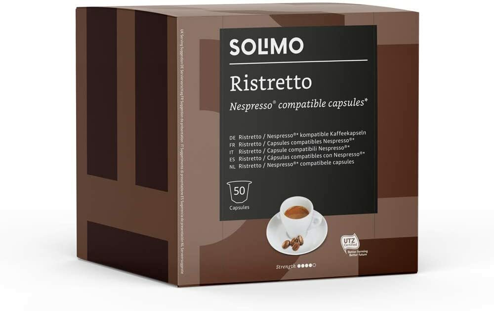 Solimo Ristretto Nespresso Compatible Capsules X50 BB 2021 for sale online  | eBay