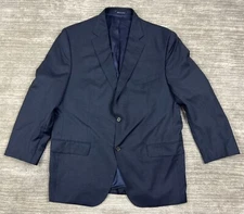 Cremieux Blazer Mens 44R Blue Loro Piana Wool Sports Coat Solid Jacket