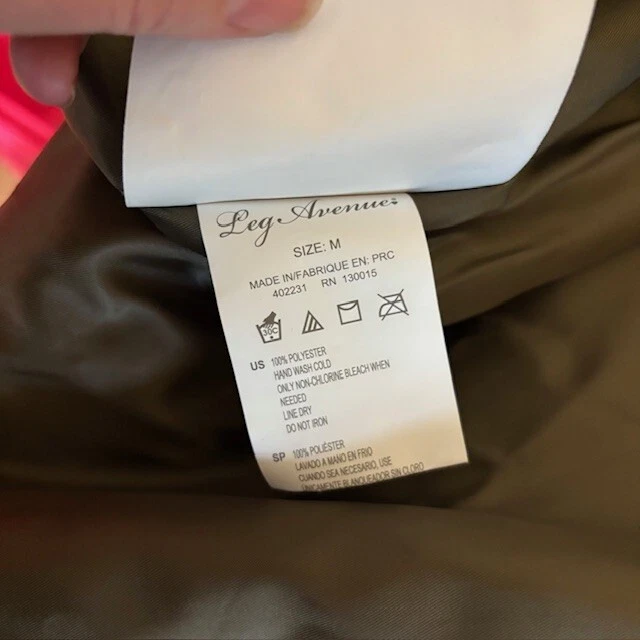 Jaqueta Bombardeiro Feminina Leg Avenue Top Gun Nylon Nova Sem etiquetas, Cáqui, Tamanho Médio - Imagem 2 de 4