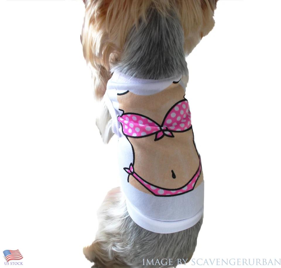 Small Pet Dog Puppy Pet Dog Summer Ventilate Vest T-shirt Chest Bikini Swimwear - Image 2 of 3