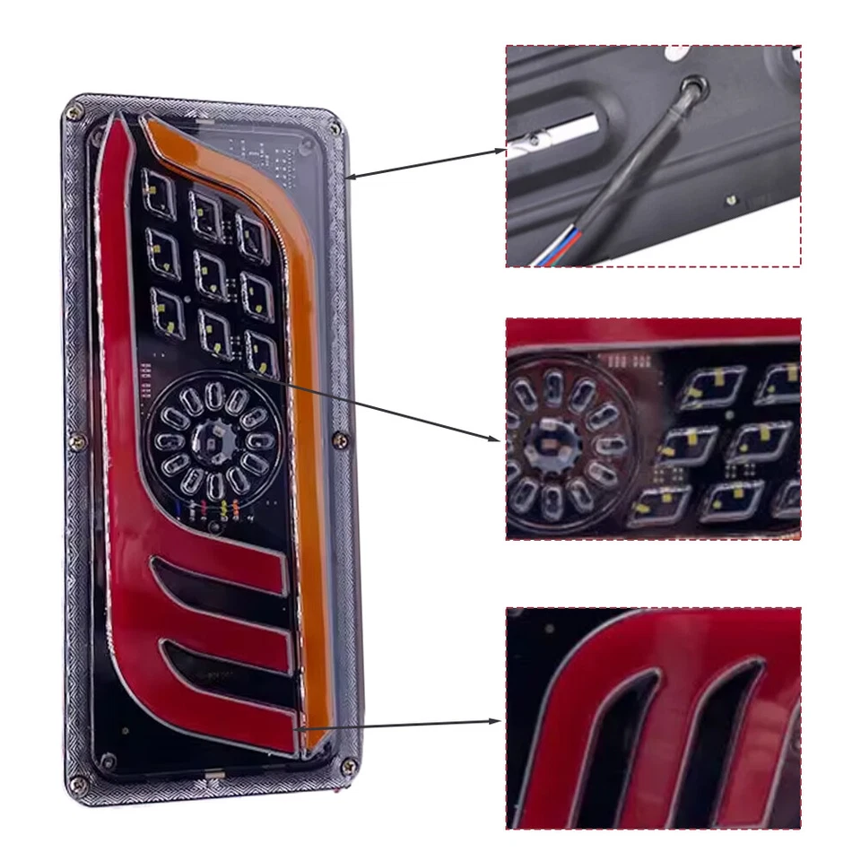 24V 33cm LED Tail Lights Rear Tail Brake Light Turn Signal Light For SUV Truck - Image 4 of 4