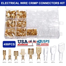 450X Assortment Male Female Spade Terminals Electrical Wire Crimp Connectors Kit