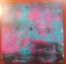Original Handmade Abstract Acrylic Pour Painting Art 15 On Canvas 10" X 10"