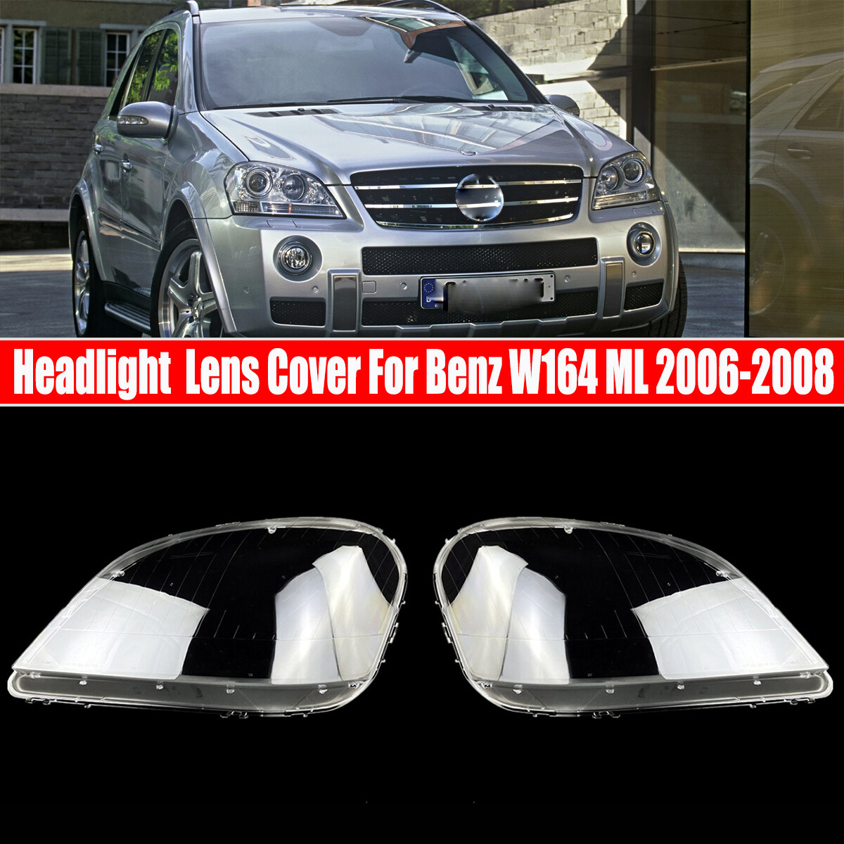 QYCJKL Scheinwerferglas Für Mercedes Benz ML W164 2005 2006 2007 2008