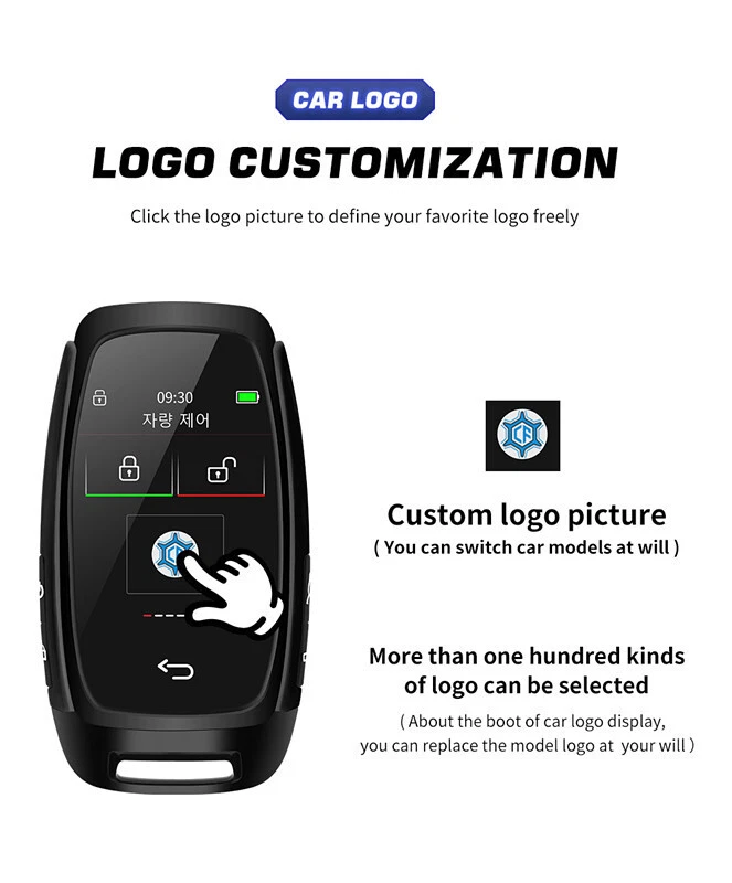 Pantalla Táctil Entrada Sin Llave Coche Control Remoto Llave Inteligente Digital LCD Impermeable Foto 2 de 4