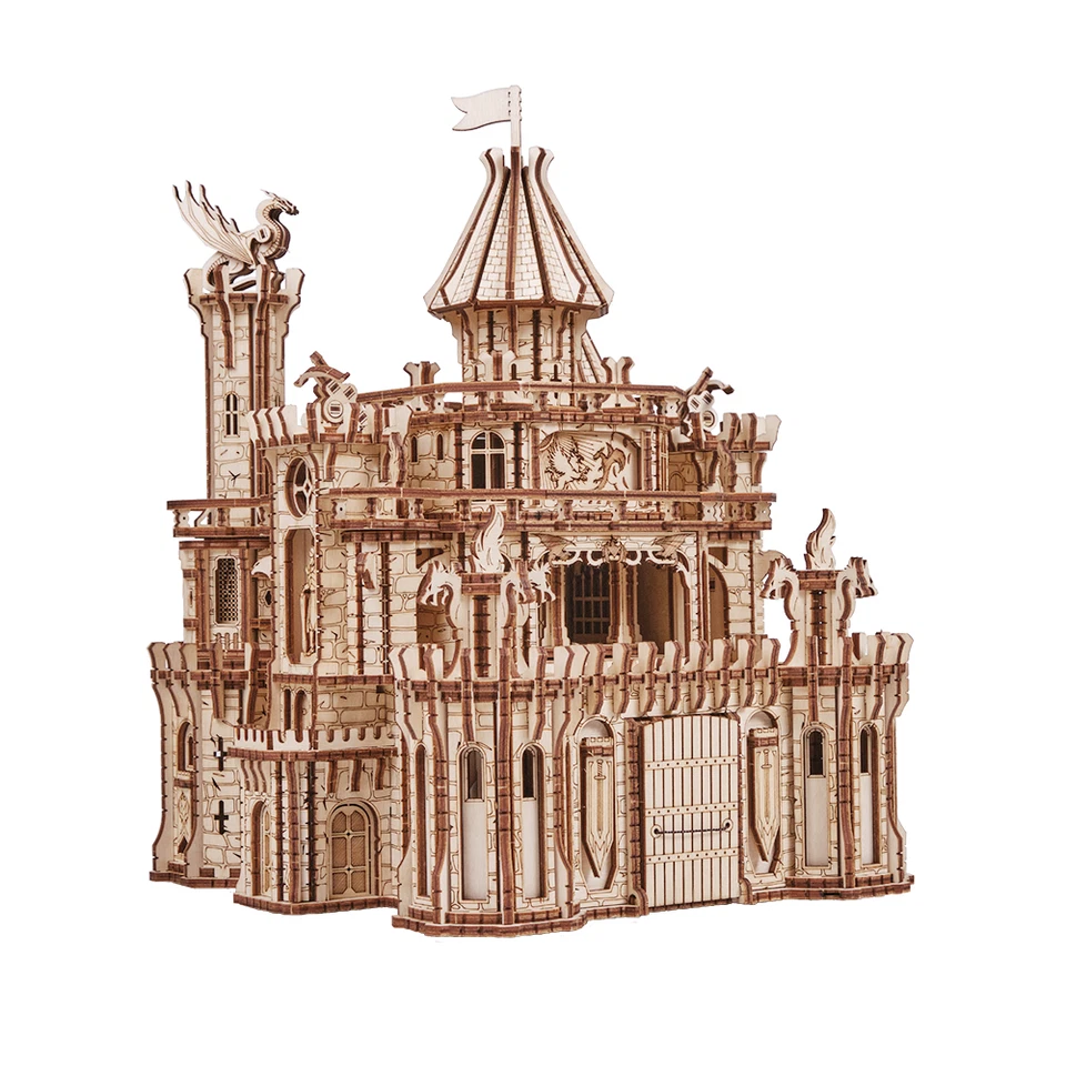 Truco de Madera Castillo Dragón Madera 3D Modelo Mecánico Kit Puzzle Juguete Hágalo Usted Mismo Regalo Foto 3 de 4