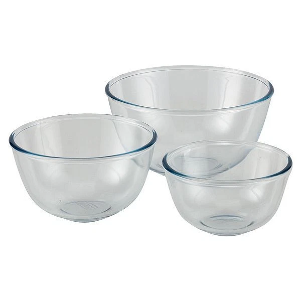 Pyrex Bowls Set Glass 3 Mixing Bowl Dish Ovenware Fridge Freezer Microwave NEW - Image 2 of 4