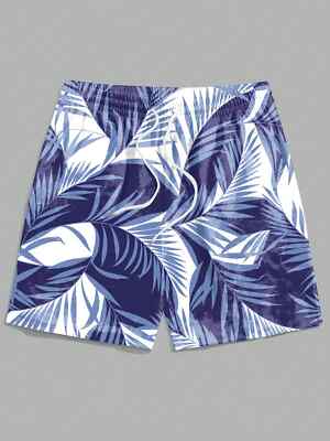 Men's Designer 3D-Printed Vacation Shorts - High-End Tropical Foliage Patterns f