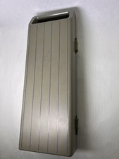 Vintage 16 Cassette Tape Storage Case Holder Travel Carrying 80 Grey Pinstripe